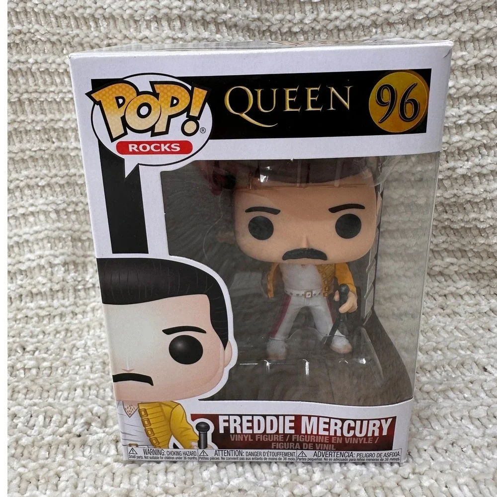 Funko Pop Freddie Mercury 96 Queen Vinyl Figure‎ Yellow Jacket Rocks Music Toy